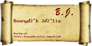 Bosnyák Júlia névjegykártya