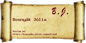 Bosnyák Júlia névjegykártya